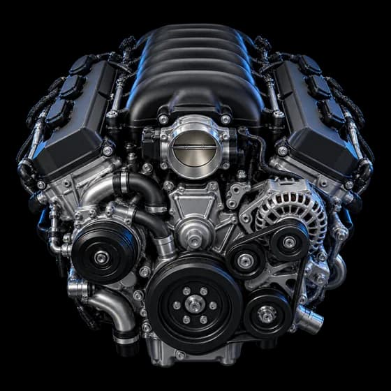 Ilustração de motor com 6 cilindros